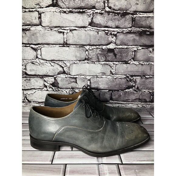 Donald J. Pliner SVEN-43 Blue Gray Leather Wingtip Dress Oxford Shoes Men Sz 10M main image 4